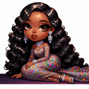 4k glossy airbrush oil ink painting chibi style of an light skin...