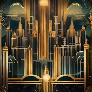 A stunning, vintage-inspired art deco party invitation with a la...
