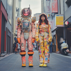 an ultra realistic full body pic of 2 people dressed as pyuupiru...