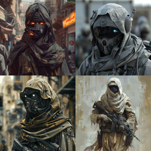 Mujahideen, futuristic, high tech