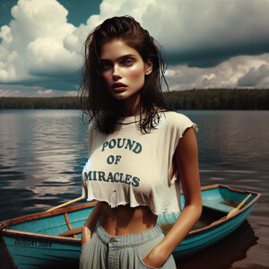 Create realistic faded color photograph from the late sixties of...