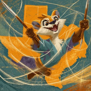 Craft an imaginative image of anthropomorphic mongoose character...