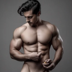 Antonio tiene un cuerpo desnudo cubierto de vellos musculoso y...