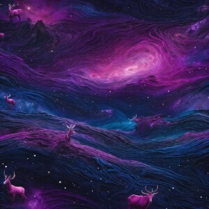 On the plush unearthly galactic map, velvety black voids are pun...