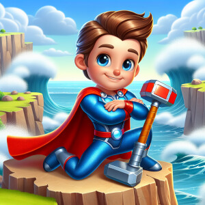 Create a 3d anima scene featuring Superman, the iconic superhero...