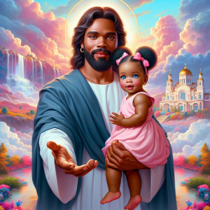 Create a 3D realistic artwork featuring the phrase 'Jesus Saves'...