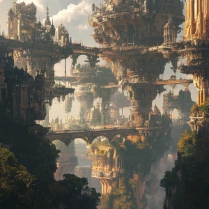 a breathtaking view of a digital fantasy art piece featuring a m...