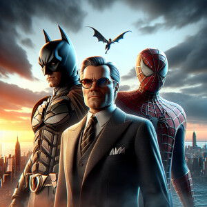 An epic 3D render of a cinematic poster featuring Donald Trump,...