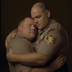 Lifesize digital photography portrait of a best romantic buddies...