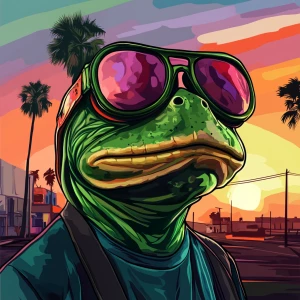 MEME PEPE in GTA art style — — in the style of a Grand Theft Au...