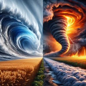 Forces of nature rage against each other , ultra-detailed, ultra...