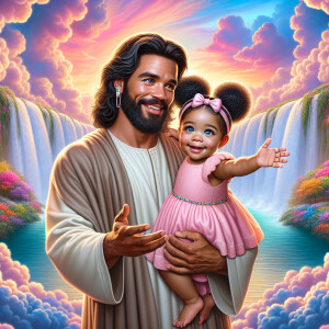 Create a 3D realistic artwork featuring the phrase 'Jesus Saves'...