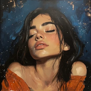 A girl in acrylic art style