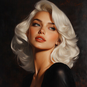 Masterpiece portrait of platinum blonde woman by studio harcourt...