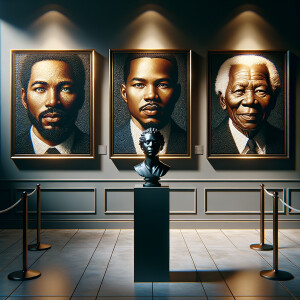 Design a close-up, detailed 3D view inside an African-American m...