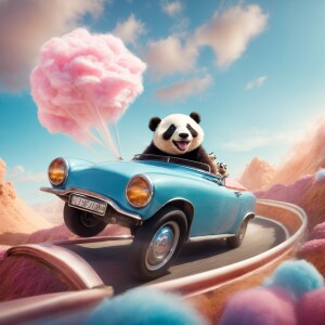 A charming illustration of an adorable panda, and a charming slo...