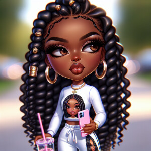 300dpi hyper-realistic full body stance, chibi style digital art...