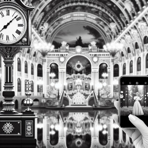 Maximalism，Park Pavilion，Wear clean and tidy clothes，Woman wi...