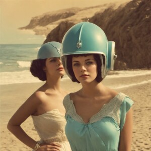 Film photograph from the early seventies of a beautiful 23-year-...