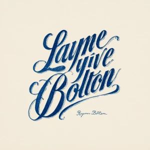 "Raymond Bolton ". In cursive Use a white background and dark bl...