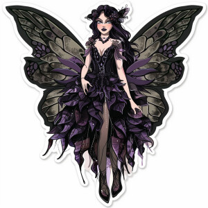 Create a unique die-cut sticker design of a Mystical Nightshade...