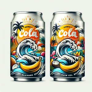 Design a soda can for a new Pepsi flavor that combines banana an...