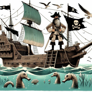 Pirate on an old ship