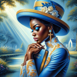 Render an airbrush oil painting of an African American woman wit...