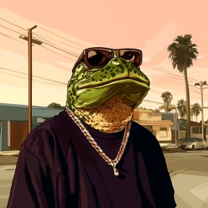 PEPE meme., in GTA San Andreas and carton style