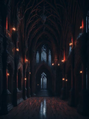 need a gothic interior of a vampire castle. with stone flor and...