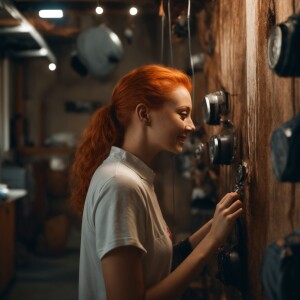 Photorealistic image. Beautiful ginger haired, pale skinned fema...