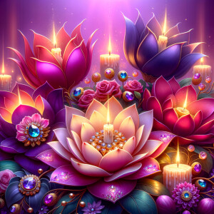 Create a vibrant digital artwork depicting a lush bouquet of sty...