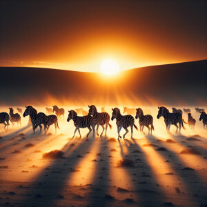 A herd of zebras consisting 5-6 in number is making its way thro...