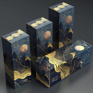 Luxurious product package design, box, high end product, mountai...