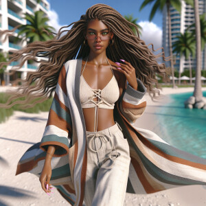 3-D image of a beautiful African-American woman HER SKIN IS A LI...