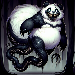 Create a panda / venom hybrid character