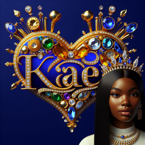 VCraft a 3-D image showcasing the name 'KAREN' in a luxurious go...