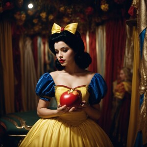 Snow White at Disneyland in the dressing room