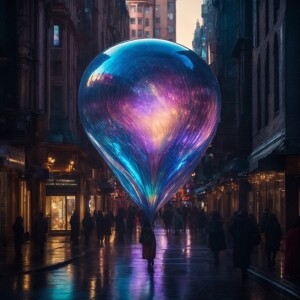 In the heart of a bustling city street, a vogue-worthy phantasma...