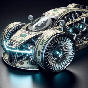 Imagine a sleek, futuristic car sculpted entirely from layers of...