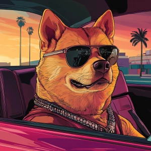 MEME DOGE in GTA art style — Sit in a car and flex around — in t...