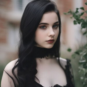 Middle school goth girl nudist showing her pale body and shaved...
