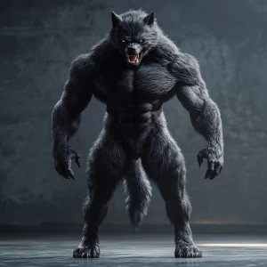 Lycan hairymuscles showing off full body view