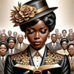 An 3-D illustration  in airbrush style featuring an African Amer...