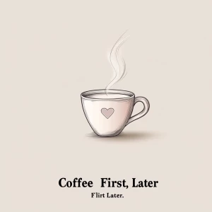 Concept: Playful and flirtatious coffee humor with a stylish twi...