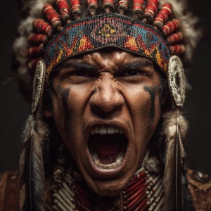 Angry Native American shouting