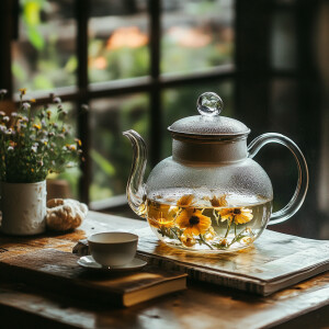 设计一款玻璃茶壶和养生花茶