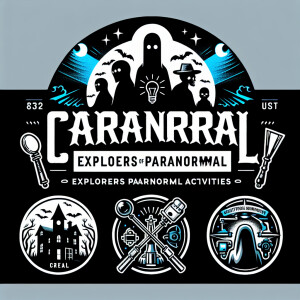 Design a horror-themed logo for a ghost hunting team, incorporat...