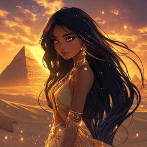 ((Anime style)) illustration of a stunning female character stan...