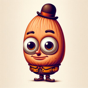 A funny character with the head shaped like a willy